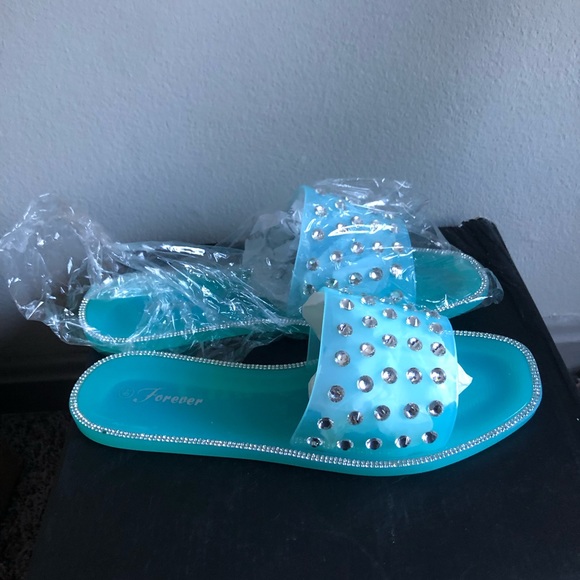 Studded Blue Sandals - Picture 3 of 6